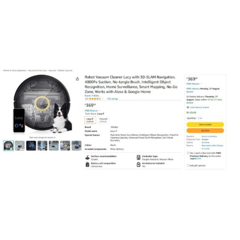 Robot Vacuum Cleaner Lucy with 3D-SLAM Navigation