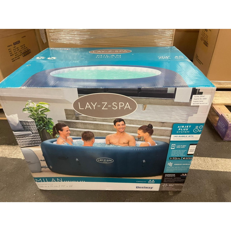 Lay-Z-Spa 60029 Milan Airjet Plus Inflatable Hot Tub