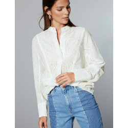 Oversized Embroidered Shirt with Silk