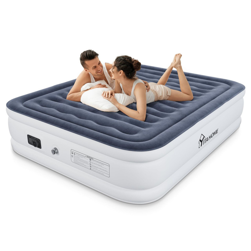 YITAHOME King Size Air Bed with Built-in Pump, Double Inflatable Air Mattress