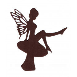 Fairy on toadstool Silhouette