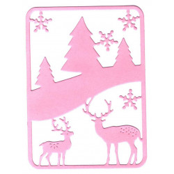 Trees stag snowflakes scene Silhouette cardboard cutout