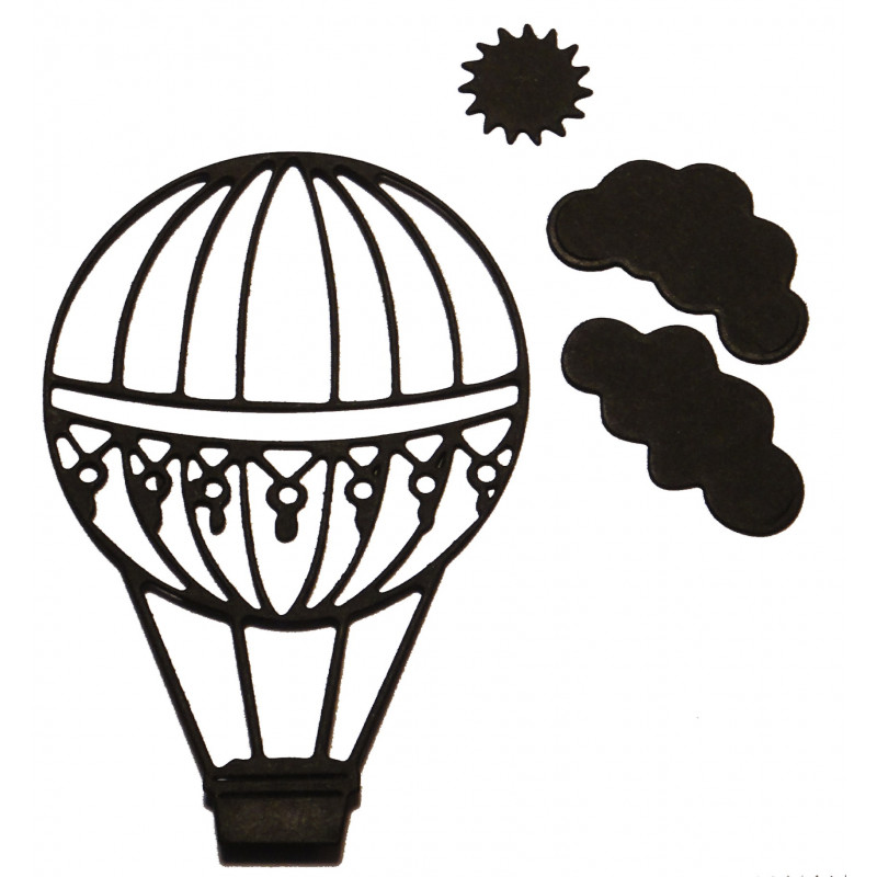 Balloon with clouds Silhouette